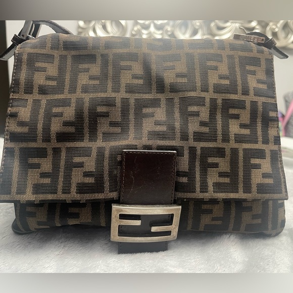 Fendi Handbags - FENDI ZUCCA MAMMA BUCKET SHOULDER BAG 26325 BROWN WOMEN'S